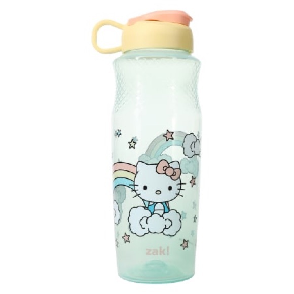 NWT Zak!® Hello Kitty® Water Bottle 30oz - Teal Rainbow - Picture 2 of 3